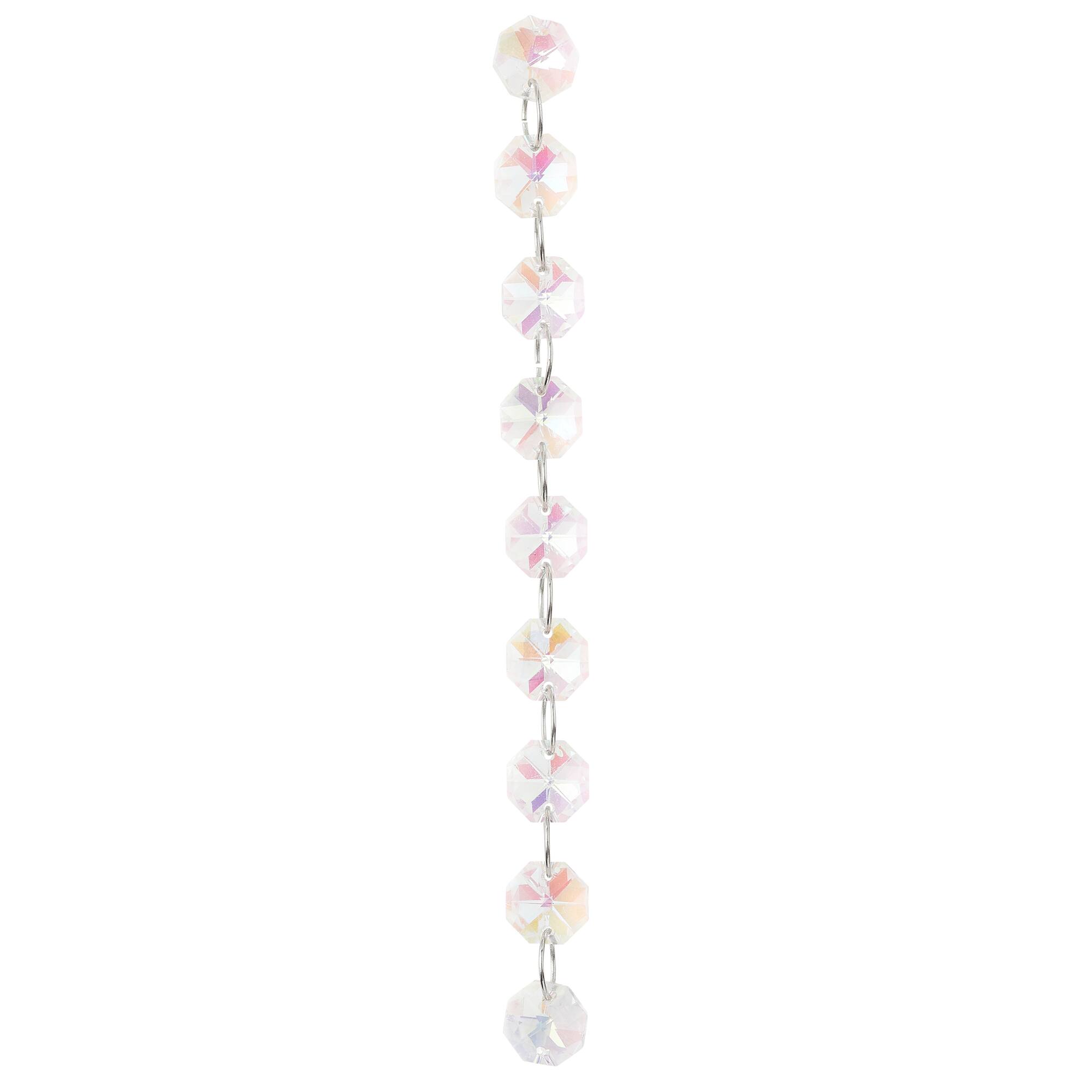9 Pack: Aurora Borealis Crystal Faceted Glass Lentil Beads, 14mm by Bead Landing™